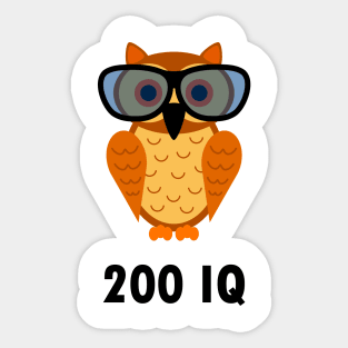 Cute Owl with 200 IQ - Smart Owl - Nerd Owl with nerd glasses Sticker